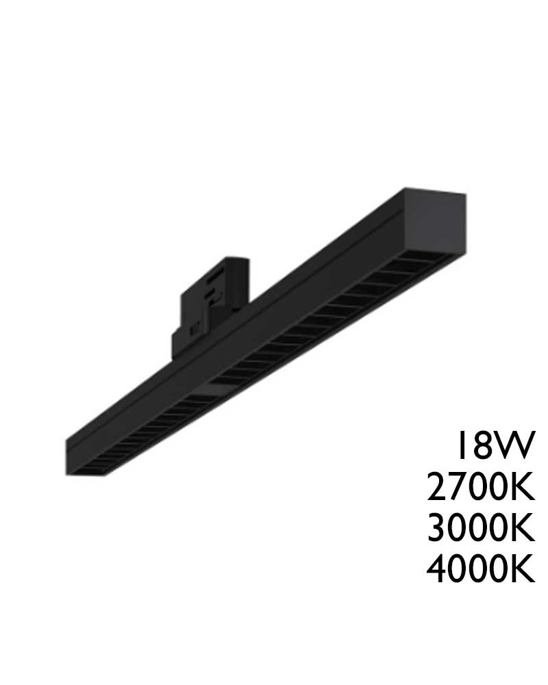 Foco de carril lineal LED 59cm 18W CRI 90 en negro 2700K 3000K 4000K