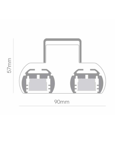 61cm 38W CRI 90 Double LED Linear Track Spotlight in Black 2700K 3000K 4000K