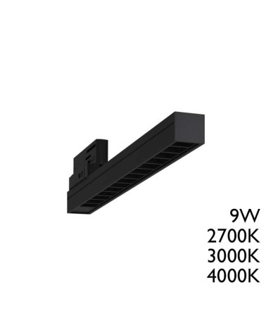 Foco de carril lineal LED 31cm 9W CRI 90 en negro 2700K 3000K 4000K