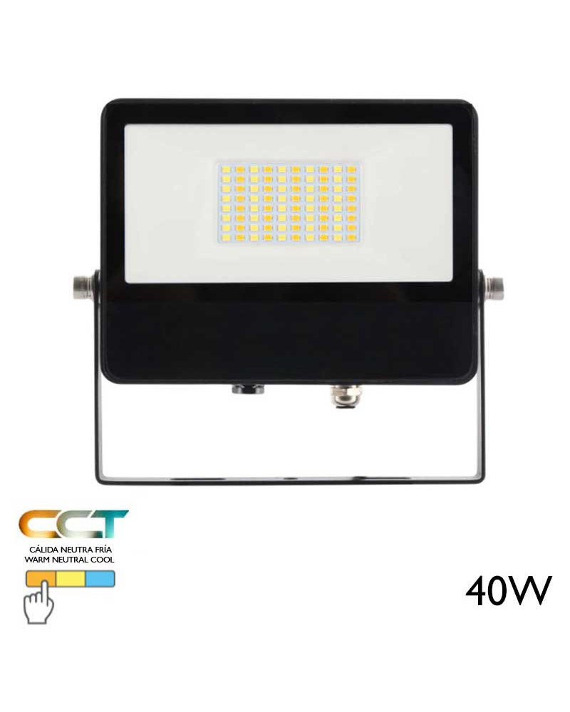 Outdoor projector 22.4cm 40W LED Switch CCT 3000K-4000K-5000K matte black finish