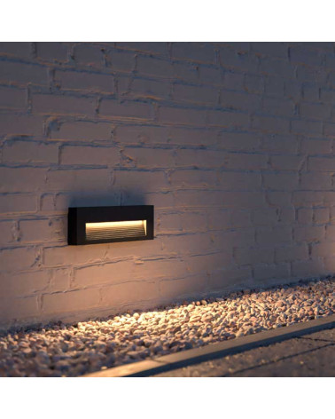 Bañador de pared de superficie 5W LED 20cms negro de  2700K / 3200K / 4000K