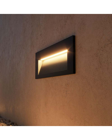 Bañador de pared de empotrable IP65 5W LED 20cms negro de 2700K / 3200K / 4000K