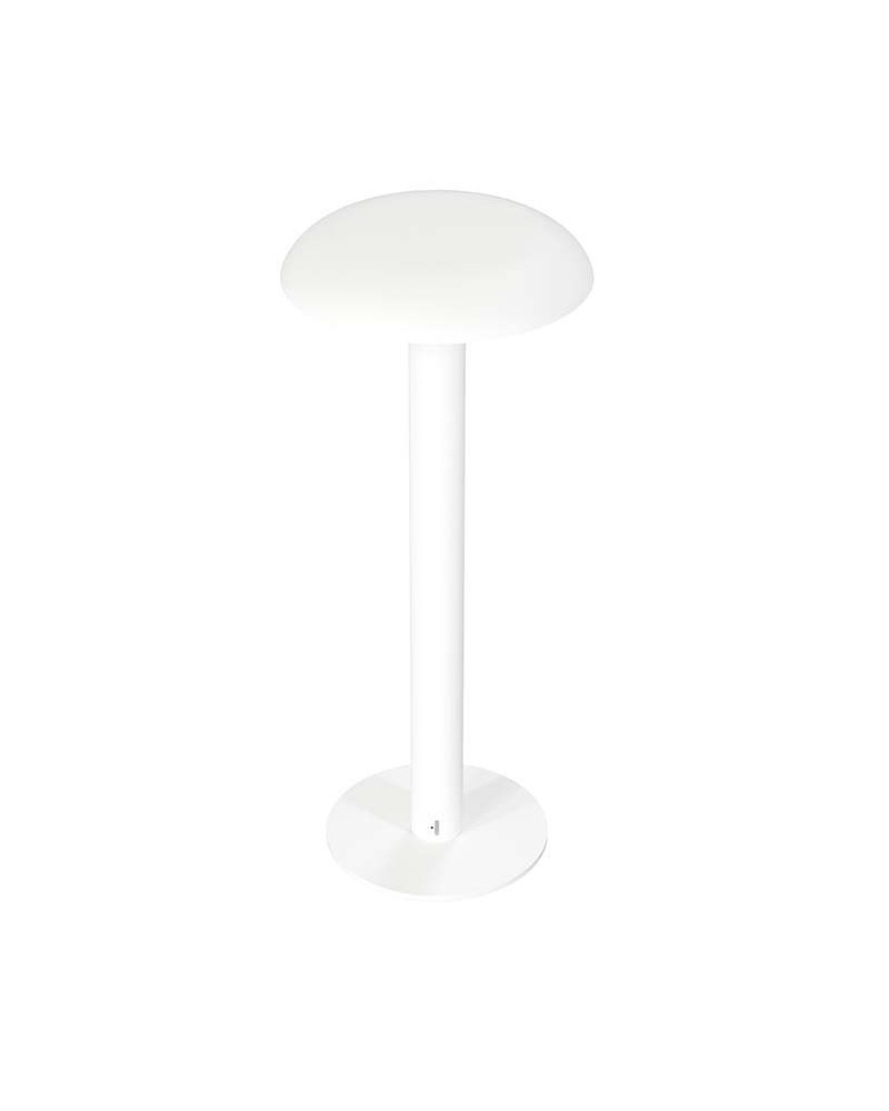 Lámpara de mesa de exterior regulable portatil  IP65 CCT con bateria 35 cm color blanco, negro, dorado y cobre