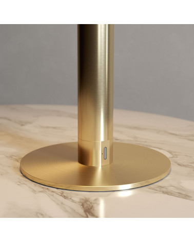 Lámpara de mesa de exterior regulable portátil IP65 CCT con bateria 35 cm color blanco negro dorado y cobre