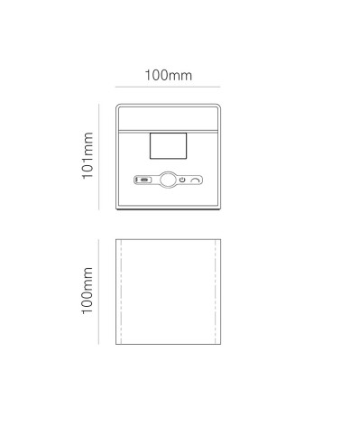 Aplique de exterior con batería 10cm Luz superior e inferior LED 6W Aluminio con sensor de presencia blanco negro corten
