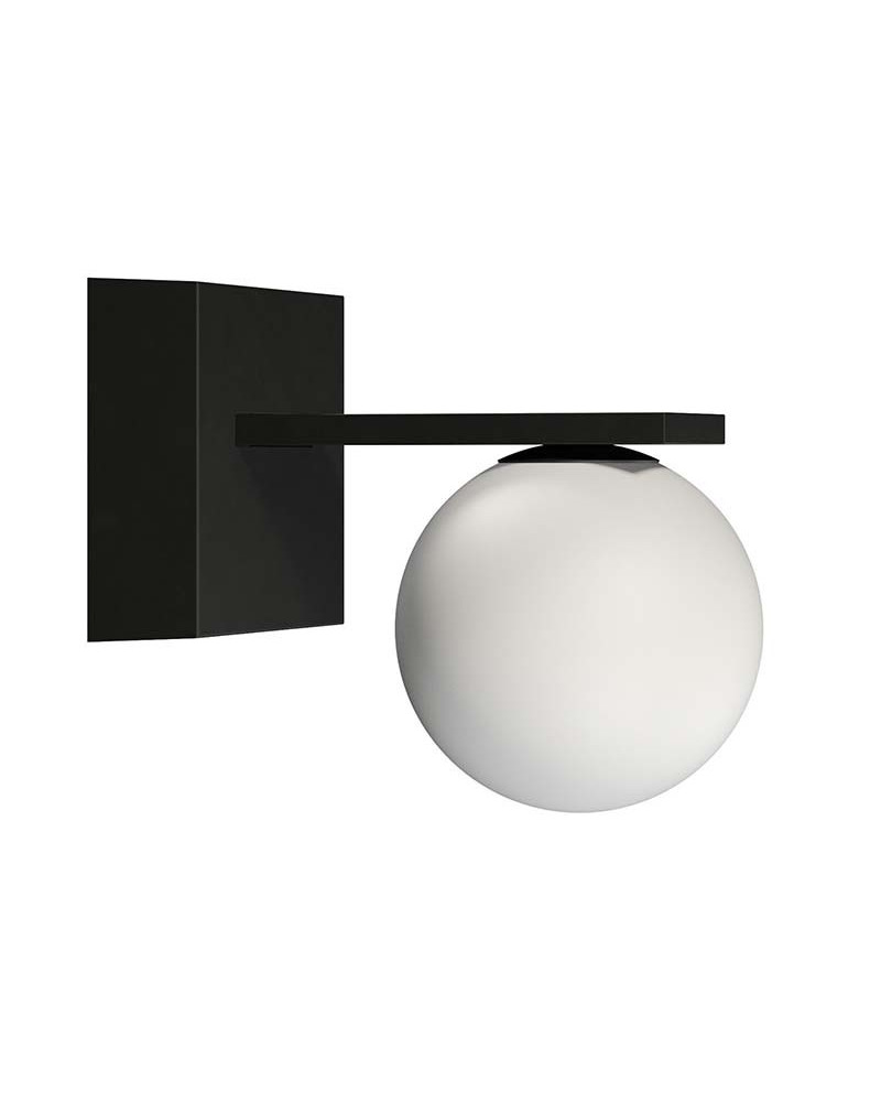 Aplique pared de exterior negro con esfera IP54 9W 2700K 3000K 465Lm