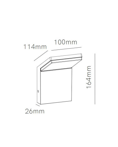 Aplique pared de exterior 10cm de aluminio acabado blanco negro LED 9W 2200K 2700K 3000K