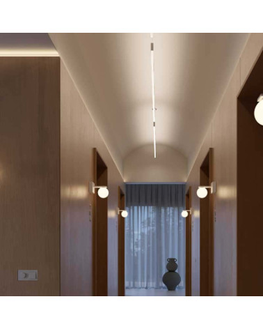Aplique pared de exterior blanco con esfera IP54 9W 2700K 3000K 465Lm