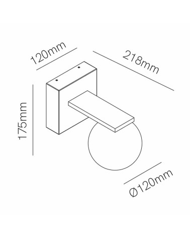 Aplique pared de exterior blanco con esfera IP54 9W 2700K 3000K 465Lm