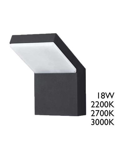 Aplique pared de exterior 14cm de aluminio acabado blanco negro LED 18W CCT