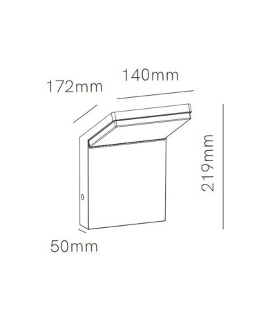 Aplique pared de exterior 14cm de aluminio acabado blanco negro LED 18W CCT