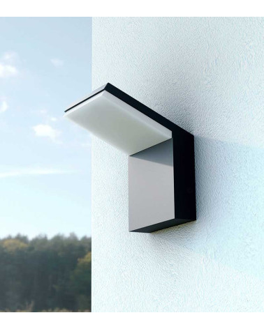 Aplique pared de exterior 14cm de aluminio acabado blanco negro LED 18W CCT