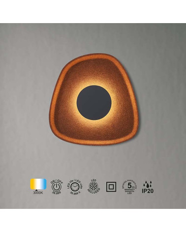 Modern Compact LED Wall Light 5W 3000K Sound Absorbing Brown IP20