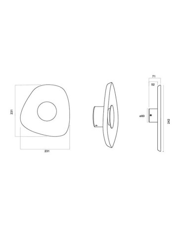 Aplique de Pared Moderno Compacto LED 5W 3000K Fonoabsorbente Marrón IP20