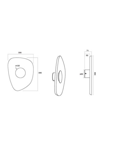 Aplique de Pared Moderno Ovalado LED 5W 3000K Fonoabsorbente Marrón IP20