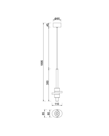 Modern LED Pendant Lamp 7W 3000K Gold Finish IP20