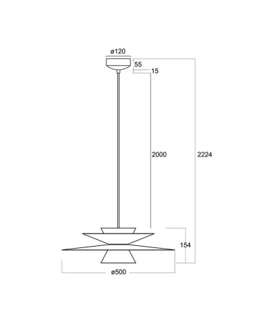 LED Pendant Lamp 12W 3000K Dimmable TRIAC White Finish