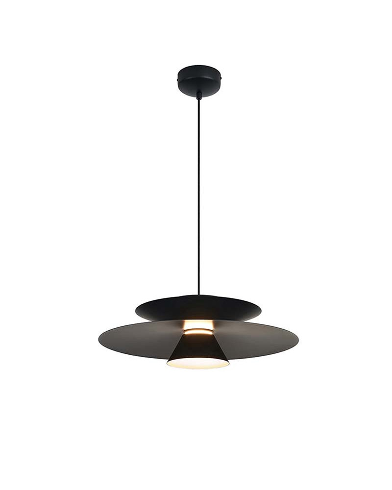 LED Pendant Light 12W 3000K Dimmable TRIAC Black Finish