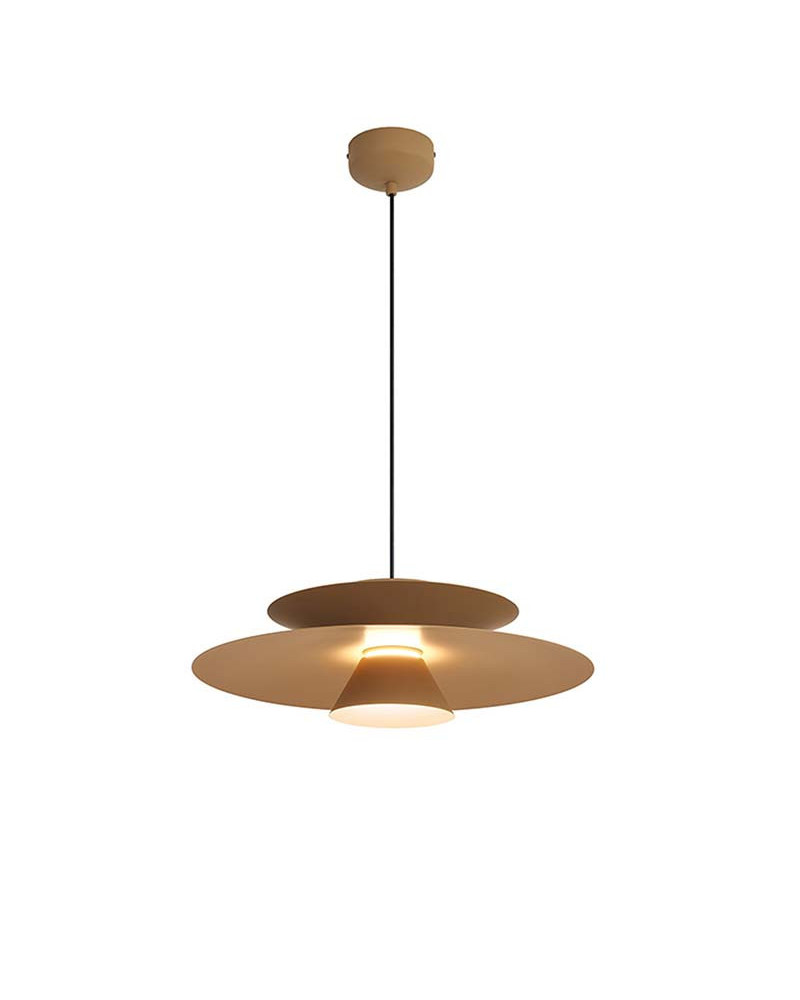 Lámpara Colgante LED 12W 3000K Regulable TRIAC Acabado Caqui