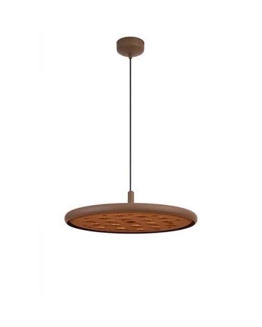 Modern LED Pendant Lamp 20W 3000K Dimmable Sound Absorbing Brown Finish