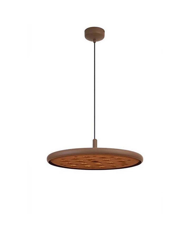 Lámpara Colgante Moderna LED 20W 3000K Regulable Fonoabsorbente acabado Marrón