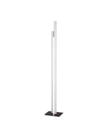 Minimalist white 48W LED floor lamp, 3000K warm white