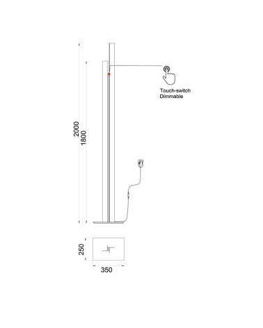 Lámpara de pie minimalista LED 48W en acabado blanco 3000K