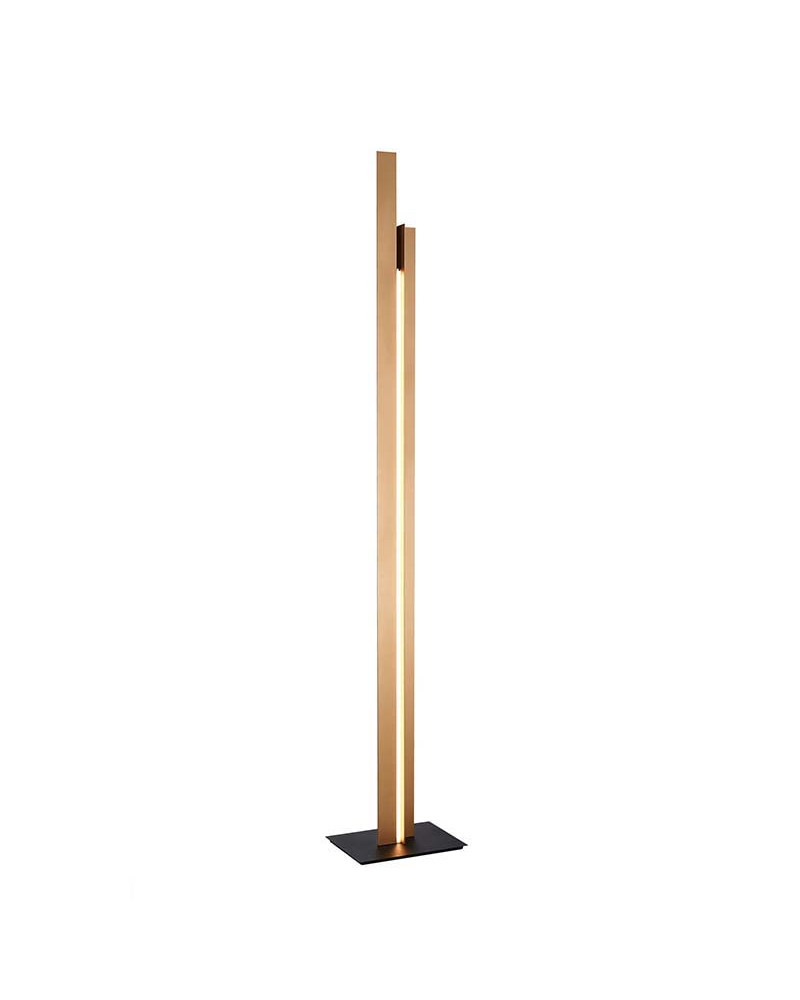Minimalist LED 48W floor lamp in brass finish 3000K