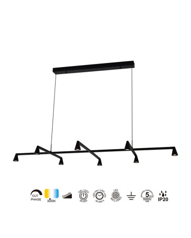 Elegant wall light 60cm LED 5W 3000K black