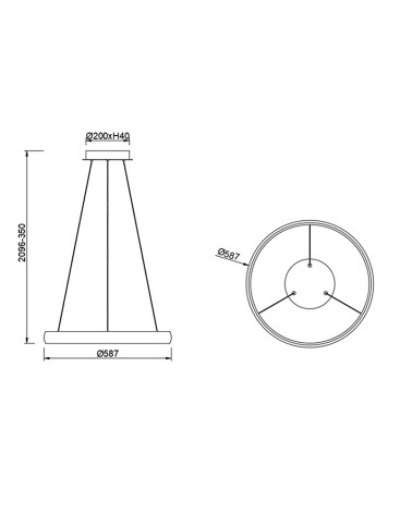 Lámpara de techo con plato difusor Ø80cm LED 39W 3000K minimalismo luz arriba y abajo