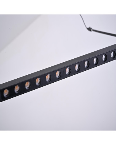 Lámpara colgante dorada y cuatro tulipas de cristal LED 24W 3000K diseño mid-century moderno