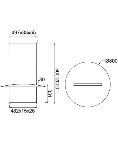 Lámpara colgante dorada y cuatro tulipas de cristal LED 24W 3000K diseño mid-century moderno
