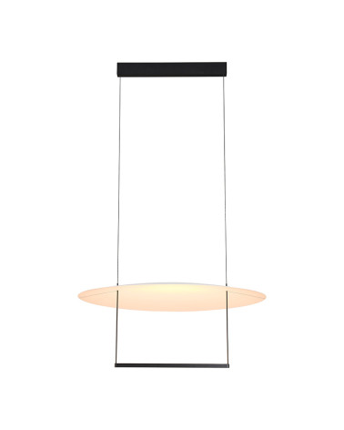 Lámpara colgante dorada y cuatro tulipas de cristal LED 24W 3000K diseño mid-century moderno