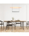Lámpara colgante dorada y cuatro tulipas de cristal LED 24W 3000K diseño mid-century moderno