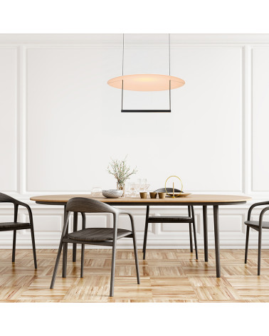 Lámpara colgante dorada y triple tulipa de cristal LED 18W 3000K diseño mid-century moderno