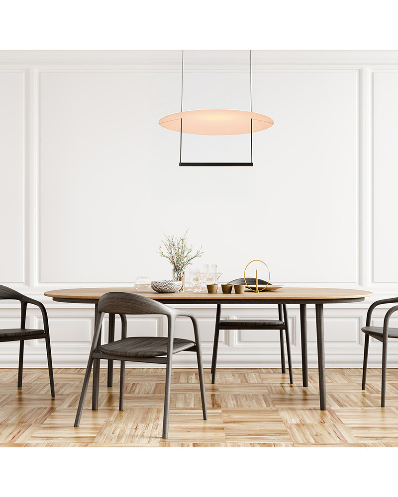 Lámpara colgante dorada y triple tulipa de cristal LED 18W 3000K diseño mid-century moderno