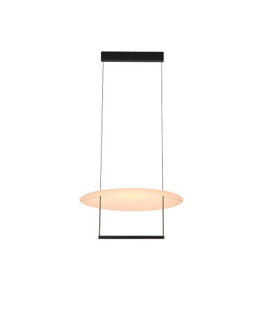 Gold pendant lamp with triple glass shade, 18W LED 3000K, modern mid-century design