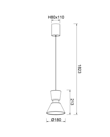 Lámpara colgante dorada y tulipa de cristal LED 6W 3000K diseño mid-century moderno
