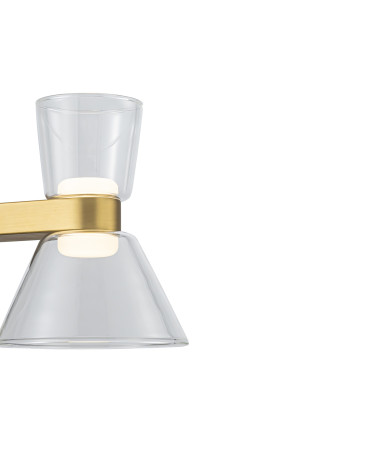 Aplique luz arriba y abajo LED 6W estilo mid-century moderno 3000K acabado oro y cristal