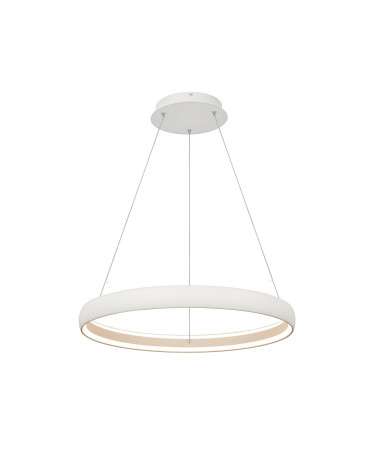 Lámpara colgante de un anillo LED 42W 3000K regulable TRIAC acabado blanco