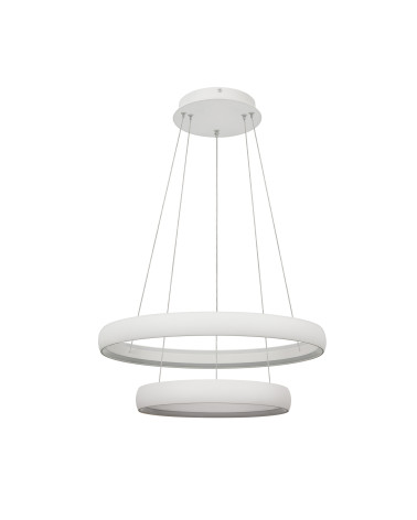 Two-ring LED pendant lamp 70W 3000K dimmable Triac white finish