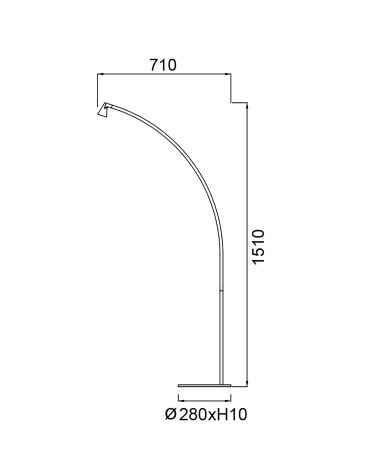 Lámpara decorativa de pie negra 150cm LED 5W luz cálida 3000K