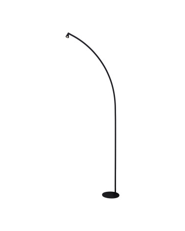 Lámpara decorativa de pie negra 250cm LED 8W luz cálida 3000K