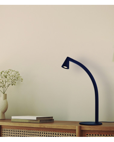 Lámpara de mesa negra LED 6W luz cálida 3000K