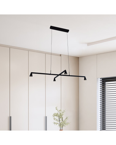 Lámpara de techo LED 21W intensidad de luz regulable 3000K color negro