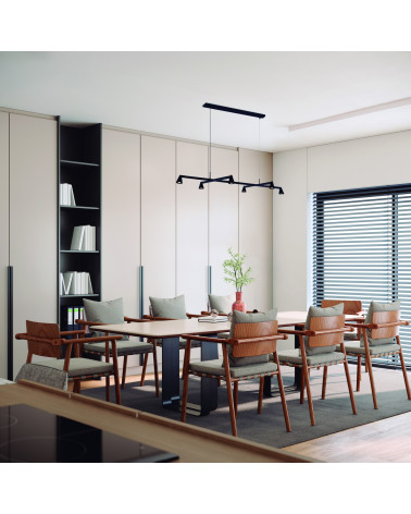 Lámpara de techo LED 29W intensidad de luz regulable 3000K color negro