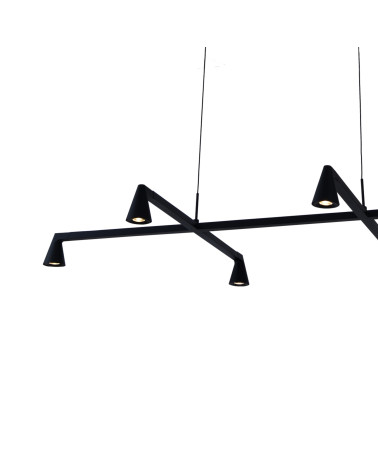 Lámpara de techo LED 29W intensidad de luz regulable 3000K color negro