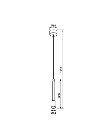 Lámpara Colgante Cilíndrica Slim LED 7W 3000K Dorada Minimalista