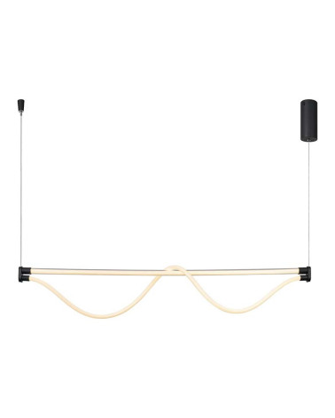 Linear LED Pendant Light 38W 3000K Flexible Black Silicone Hose 146cm IP20
