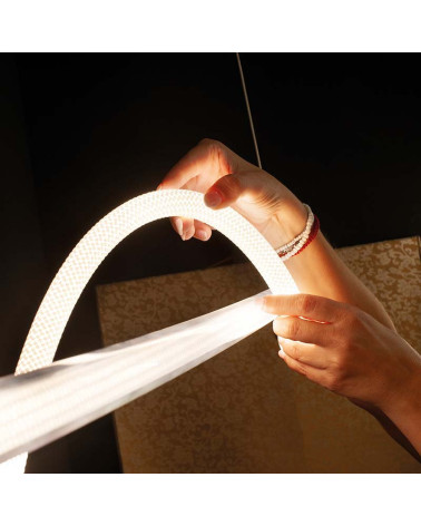 Linear LED Pendant Light 38W 3000K Flexible Silicone Hose Gold 146cm IP20
